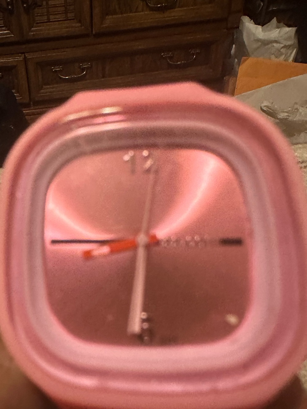 Pink Square Alarm Clock - Compact Home Accent
